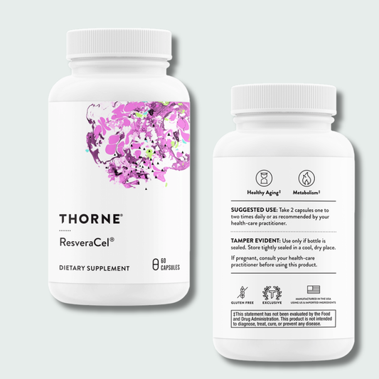 THORNE - ResveraCel - Nicotinamide Riboside with Quercetin Phytosome & Resveratrol - Support Healthy Aging, Methylation, Cellular Energy Production & Metabolism* - 30 Servings