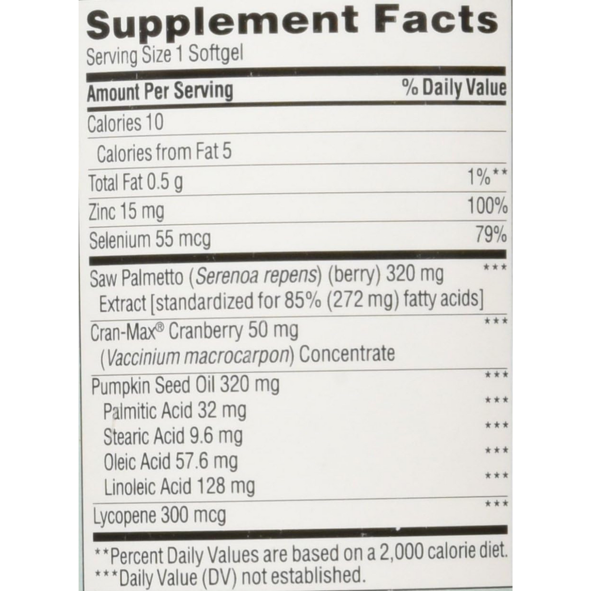 TruNature Prostate Health Complex – Saw Palmetto, Lycopene, Zinc & Pumpkin Seed – 250 Softgels