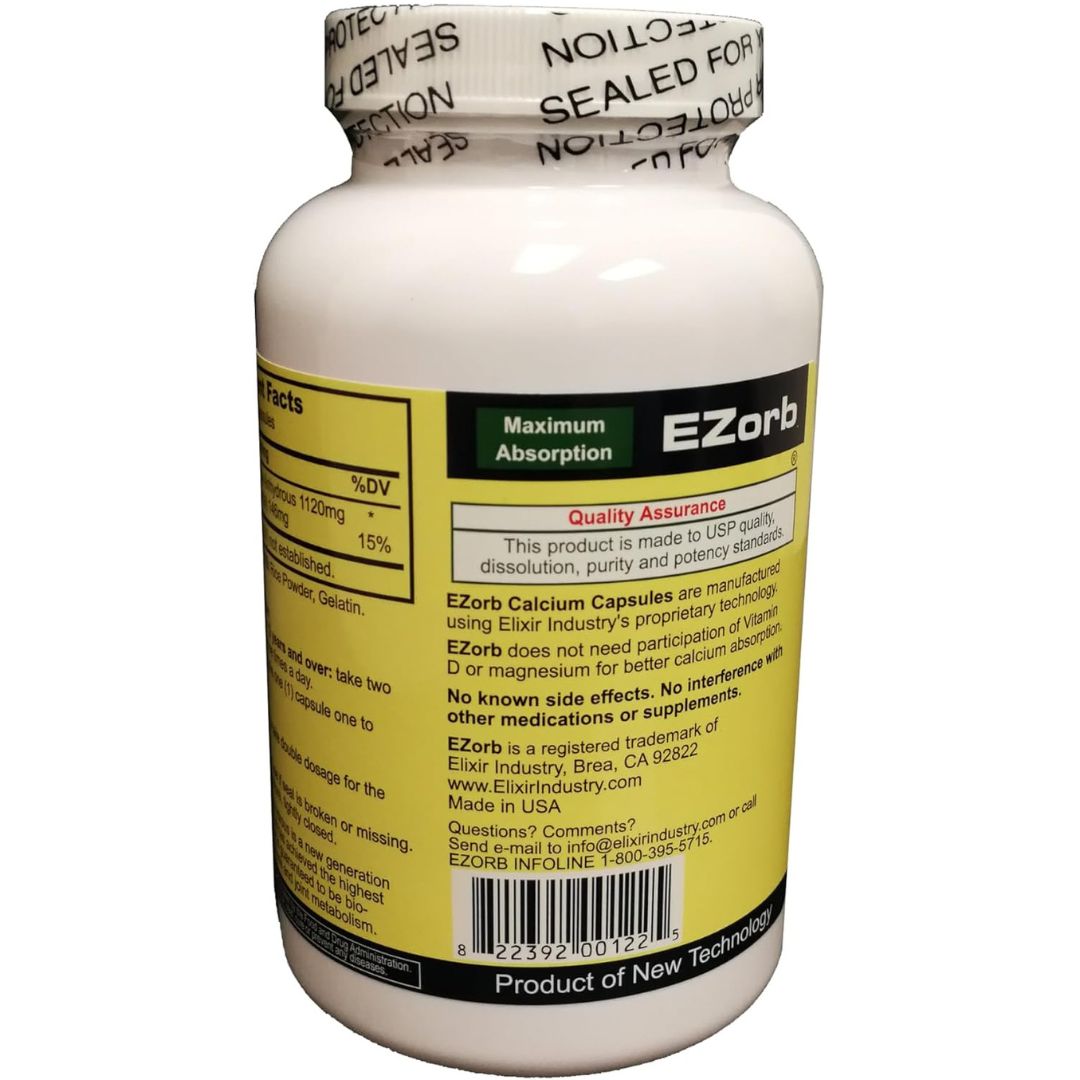 EZorb Calcium Aspartate Anhydrous Capsules for Bone, Joint & Muscle Health 180 Capsules