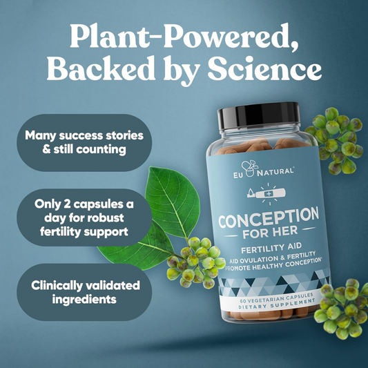 Eu Natural Prenatal Fertility Vitamins for Women – Cycle Regulation, Hormone Balance & Ovulation Support with Myo-Inositol, Vitex & Folic Acid – 60 Vegetarian Capsules