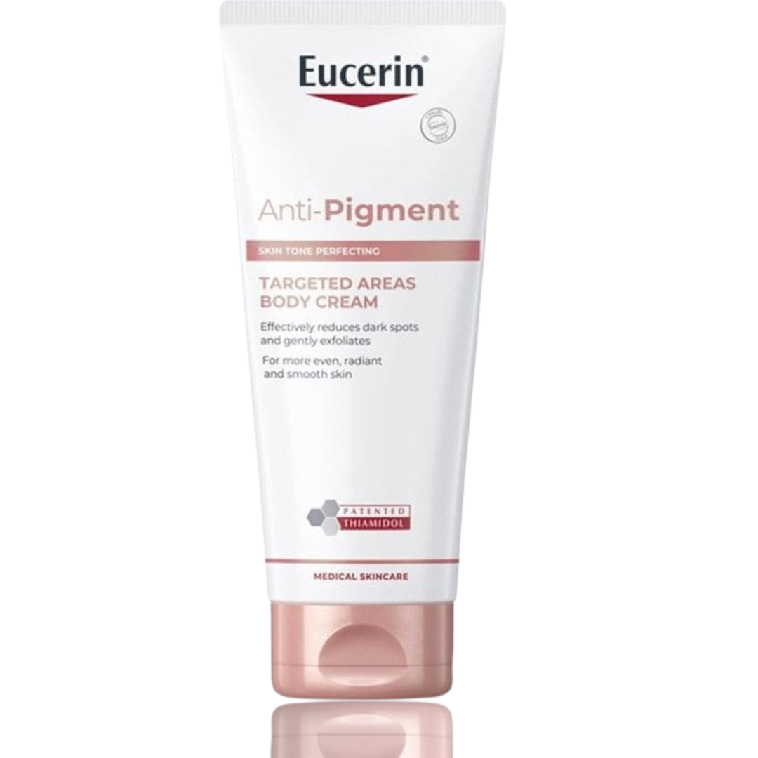 Eucerin Anti-Pigment body cream on a white background