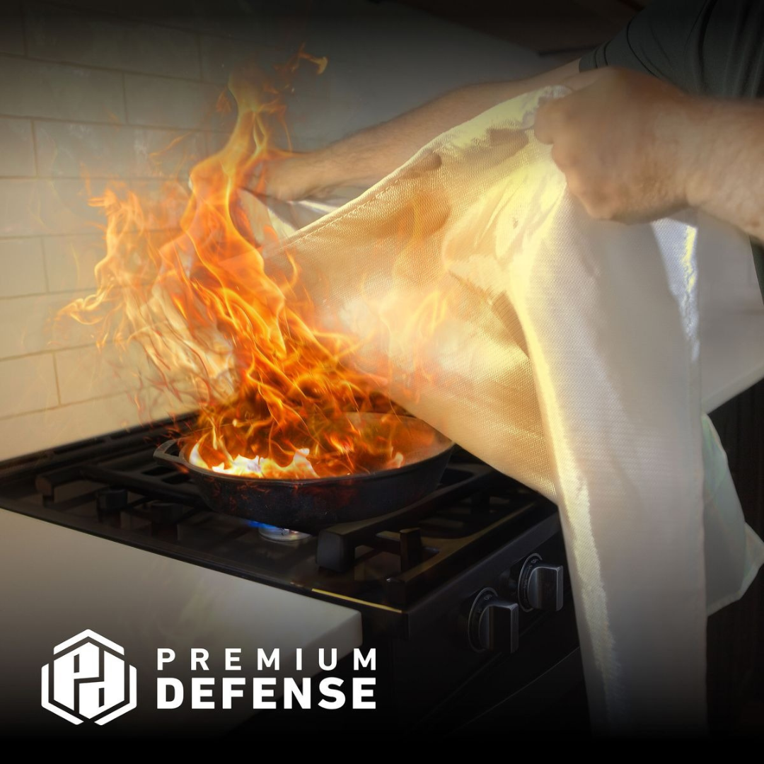Fire Blanket for Home & Kitchen Safety – Emergency Fire Suppression Blanket for Cooking Oil & Clothing Fires – EN1869 Certified