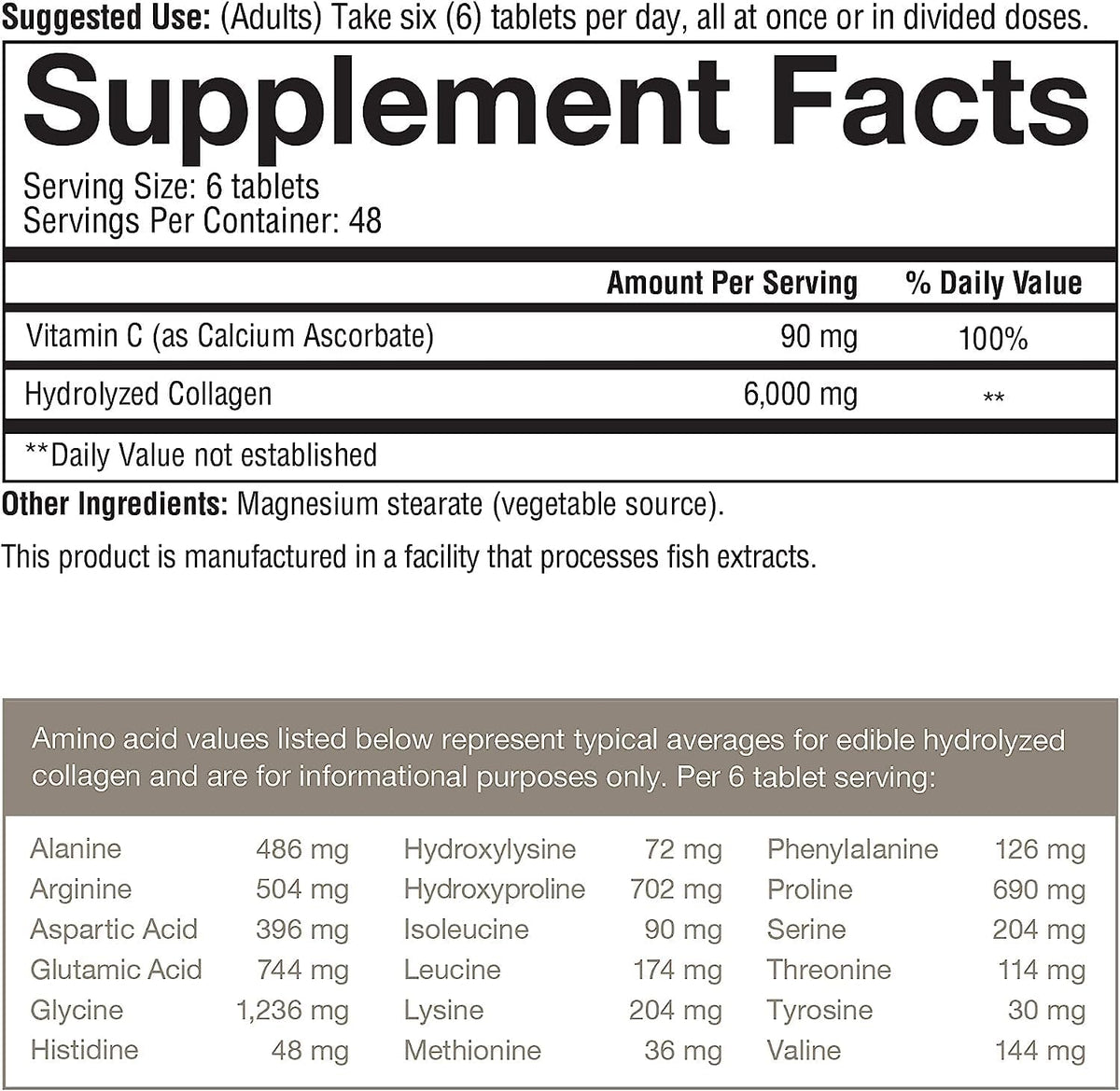 Youtheory Advanced Collagen with Vitamin C, 6000mg, Gluten-Free, 290 Tablets