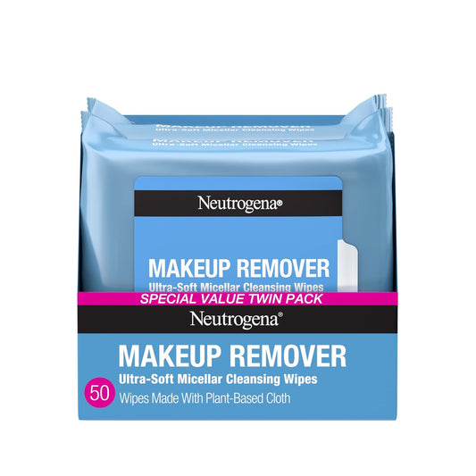 Neutrogena Micellar Makeup Remover Wipes Alcohol-Free Twin Pack 50ct