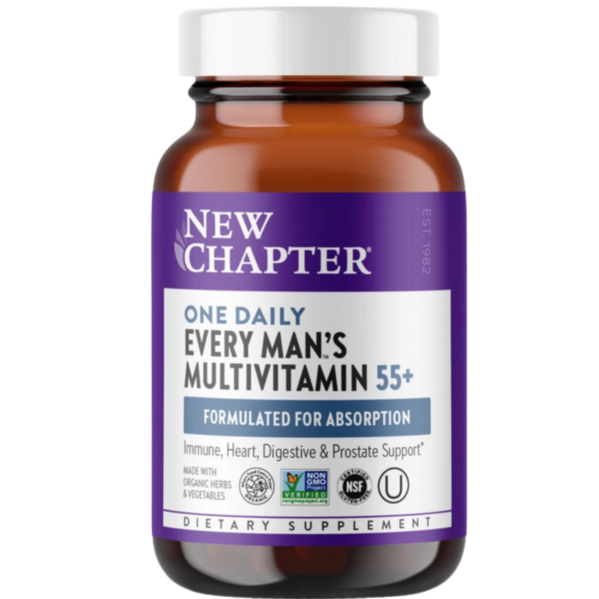 New Chapter Every Man’s One Daily 55+ Multivitamin – Brain, Heart, Prostate & Immune Support – Fermented Nutrients – 72 Caplets