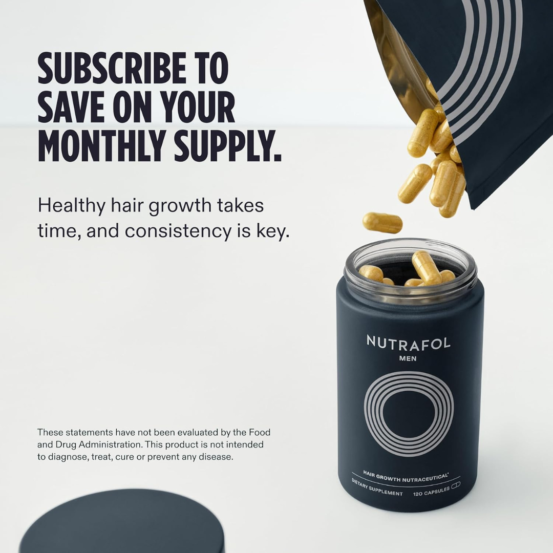 Nutrafol Men Advanced Hair Growth Supplement for Thinning Hair & Hair Loss – 120 Capsules