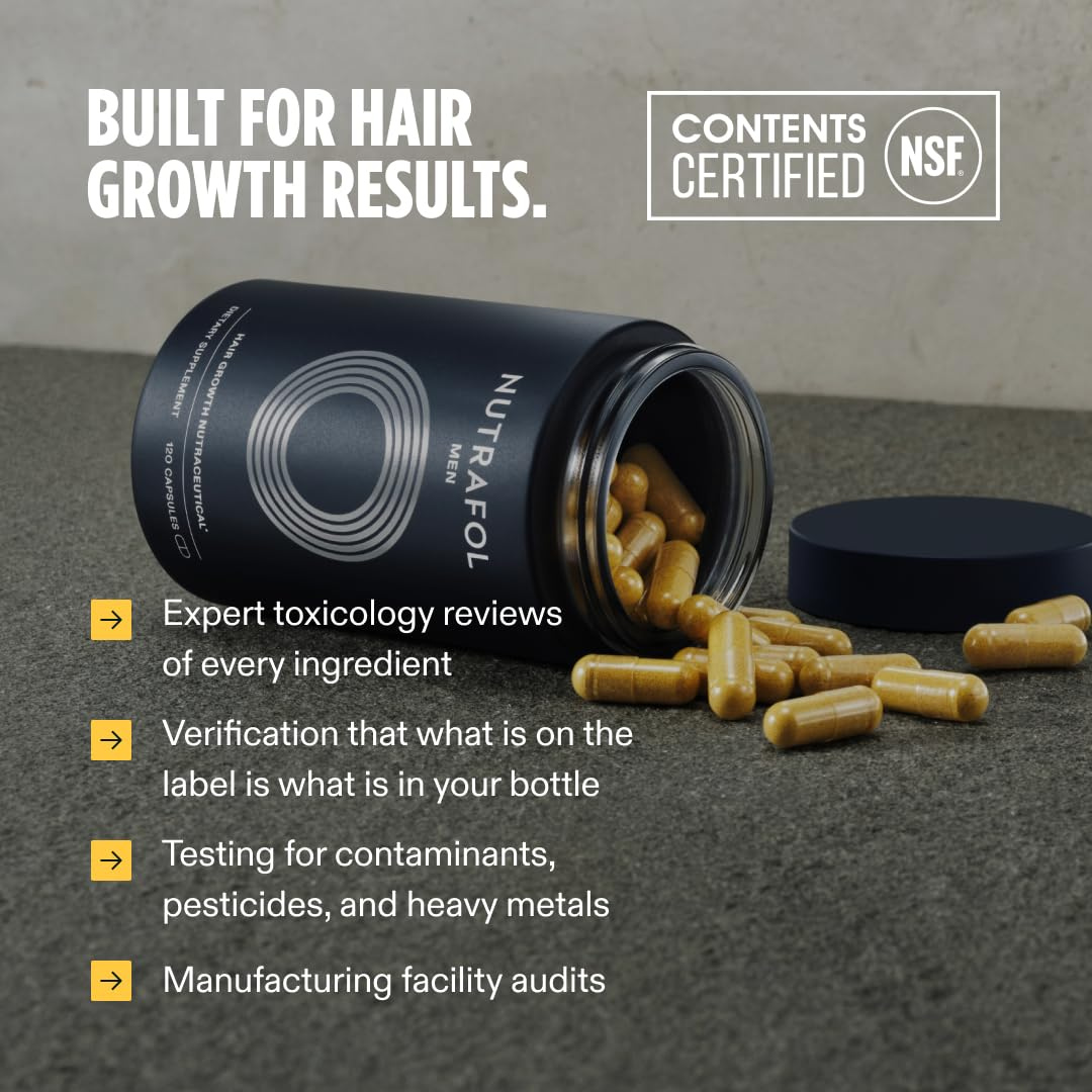 Nutrafol Men Advanced Hair Growth Supplement for Thinning Hair & Hair Loss – 120 Capsules