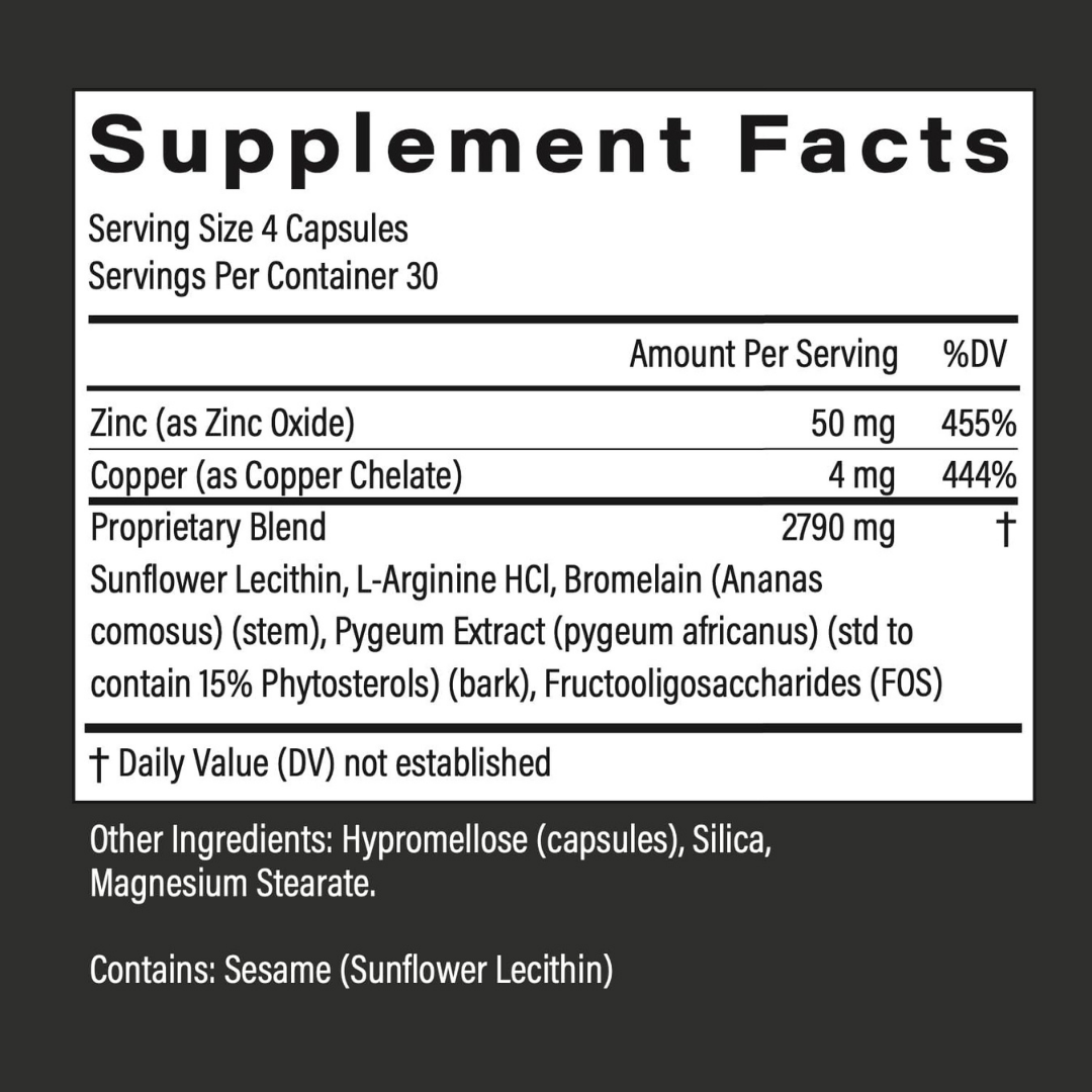 POPSTAR Labs Semen Volume Support Supplement – Male Fertility & Semen Health Formula with Zinc, L-Arginine & Bromelain (120 Capsules)
