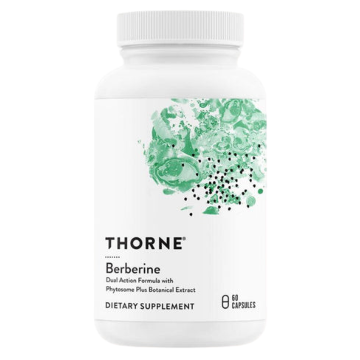 Thorne Berberine dietary supplement bottle on a white background