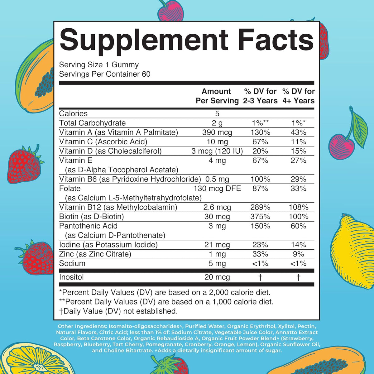 MaryRuth Organics Kids Multivitamin Gummies, Sugar-Free, Vegan, 60 Ct