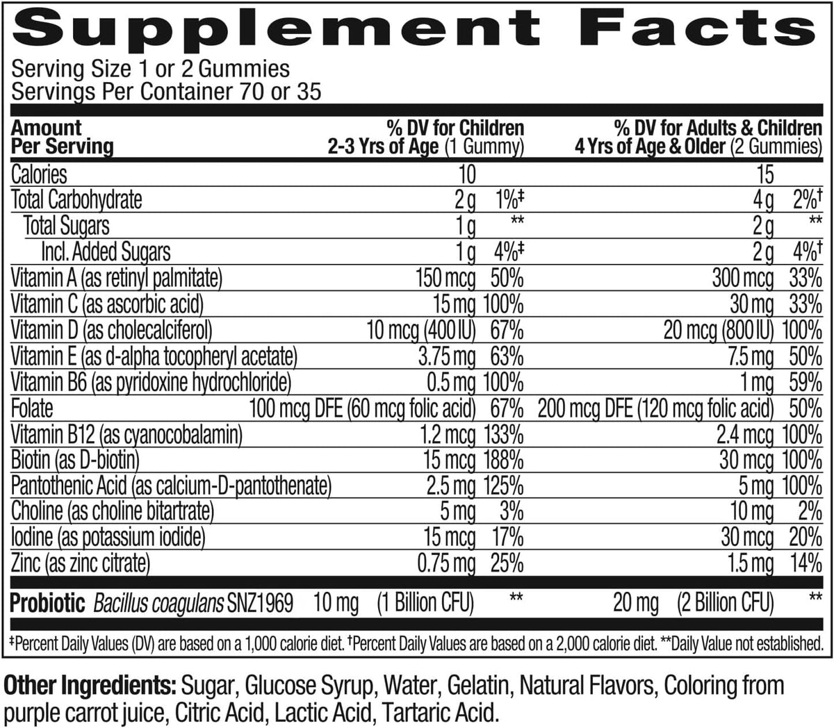 OLLY Kids Multivitamin & Probiotic Gummies, Berry, 70 Ct