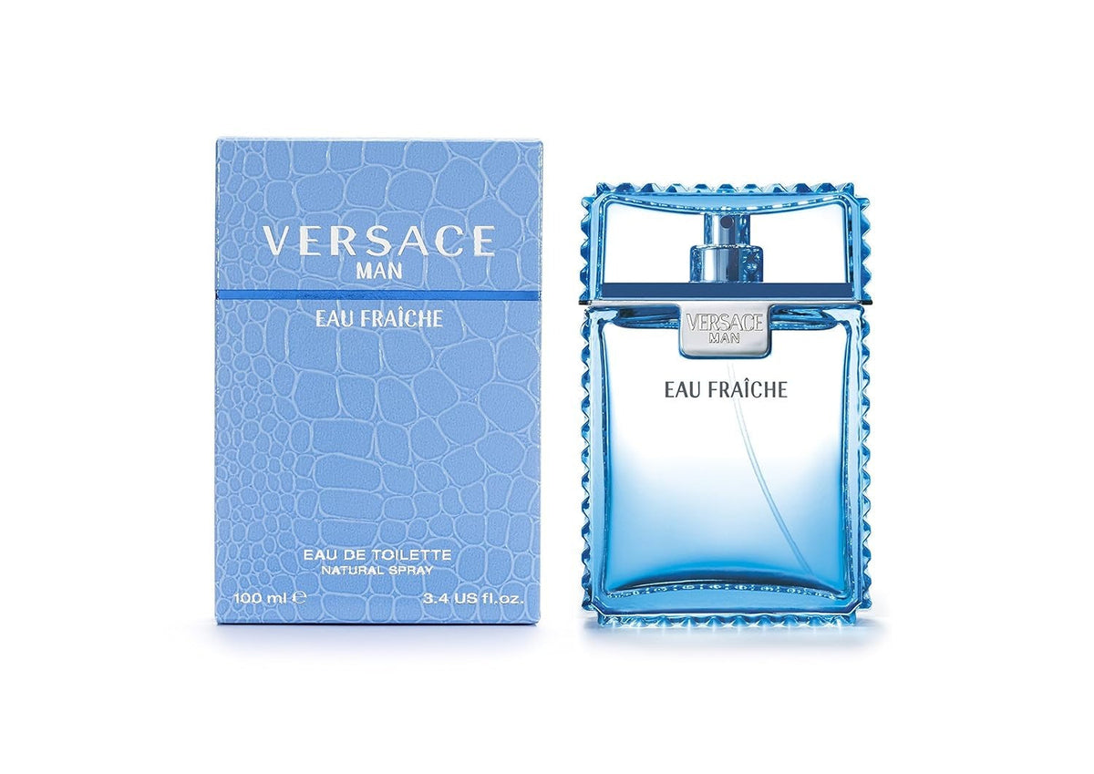 Versace Man Eau Fraiche Deodorant Spray for Men 3.4 oz – Fresh Aquatic Luxury Body Spray