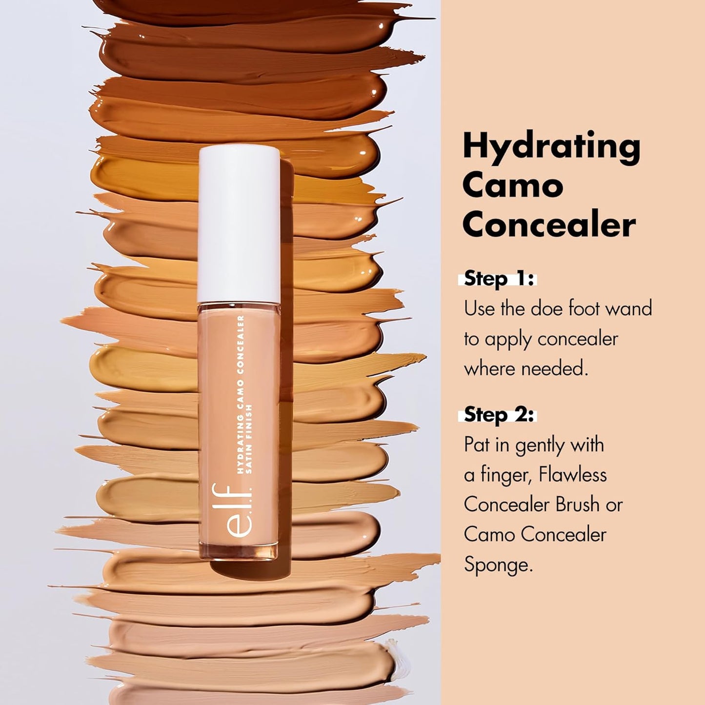 e.l.f. Hydrating Camo Concealer Full Coverage Satin Finish – Light Beige