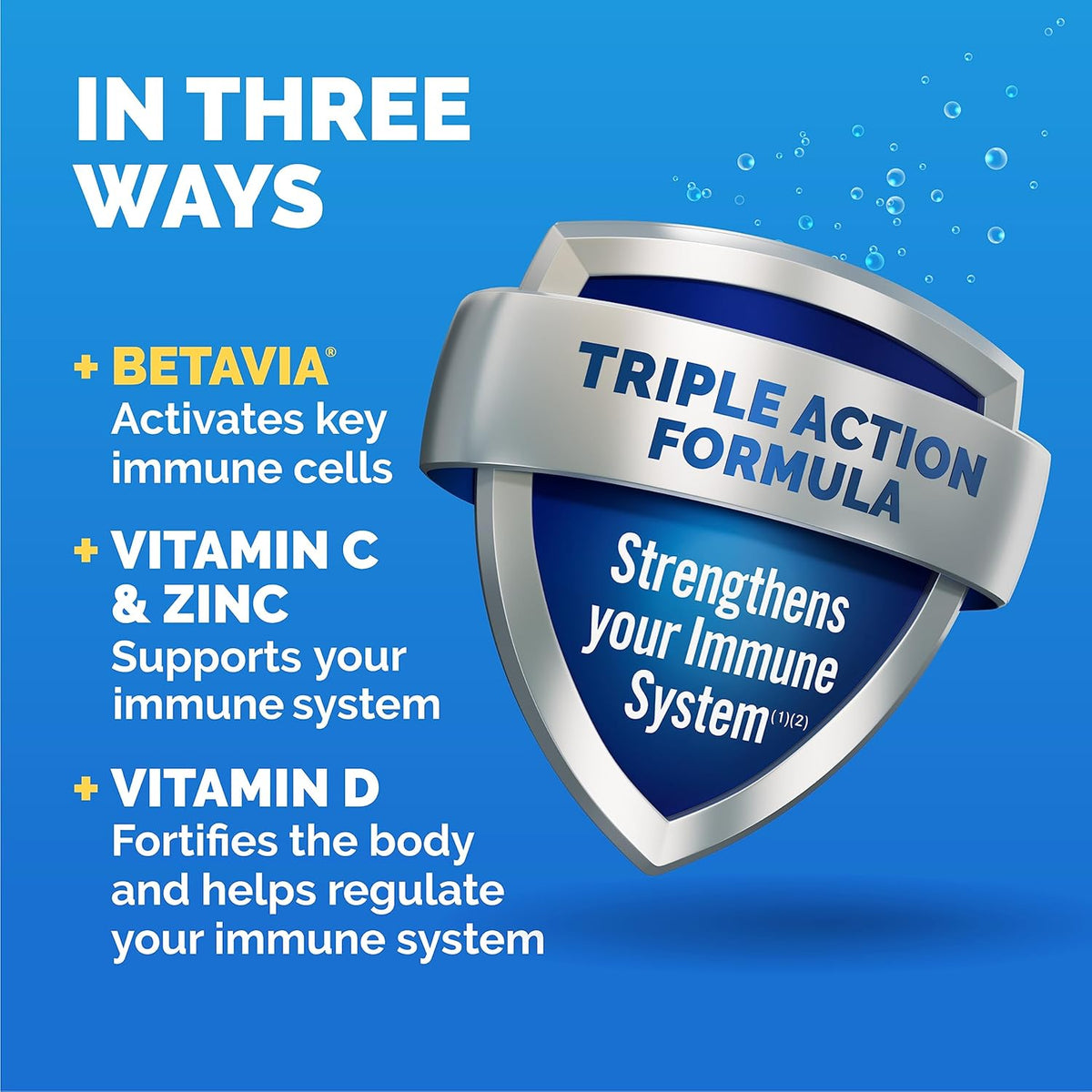 Emergen-C Immune+ Triple Action Powder, 1000mg Vitamin C, 50 Ct