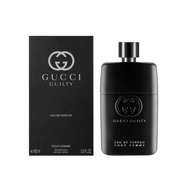 Gucci Guilty Eau de Parfum bottle and packaging on a white background