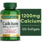 Calcium 1200mg + Vitamin D3 1000 IU (25mcg) – 120 Softgels Bone Health Supplement