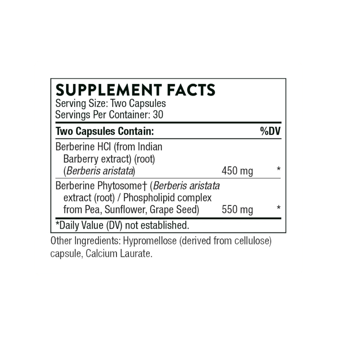 THORNE Berberine - Dual Action Formula with Phytosome Plus Botanical Extract - Support Heart Health, Immune System, Healthy GI, Cholesterol - Gluten-Free, Dairy-Free - 60 Capsules - 30 Servings